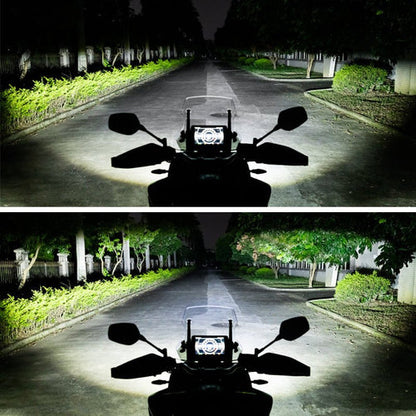 L7S Motorcycle Auxiliary Lights – 15000LM High/Low Beam Driving Fog Lamps, 3 Warning Modes, IP68 Waterproof, CNC Alloy Housing, Fits 22–28mm Bars (Pair)