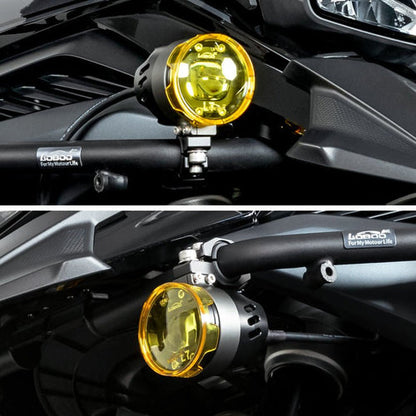L7S Motorcycle Auxiliary Lights – 15000LM High/Low Beam Driving Fog Lamps, 3 Warning Modes, IP68 Waterproof, CNC Alloy Housing, Fits 22–28mm Bars (Pair)