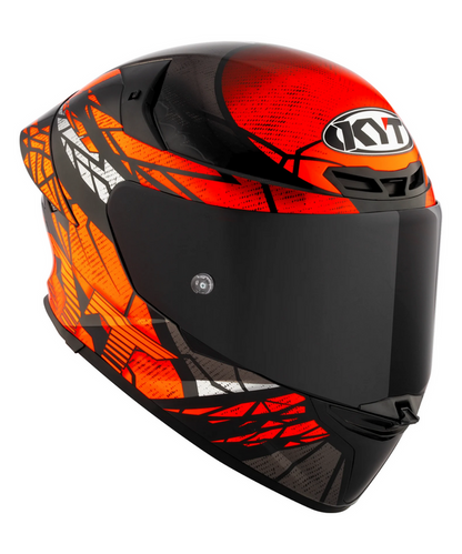 KYT TT REVO COMBUSTION GLOSS BLACK ORANGE