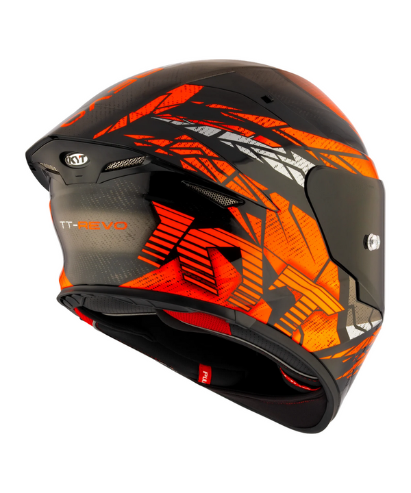 KYT TT REVO COMBUSTION GLOSS BLACK ORANGE