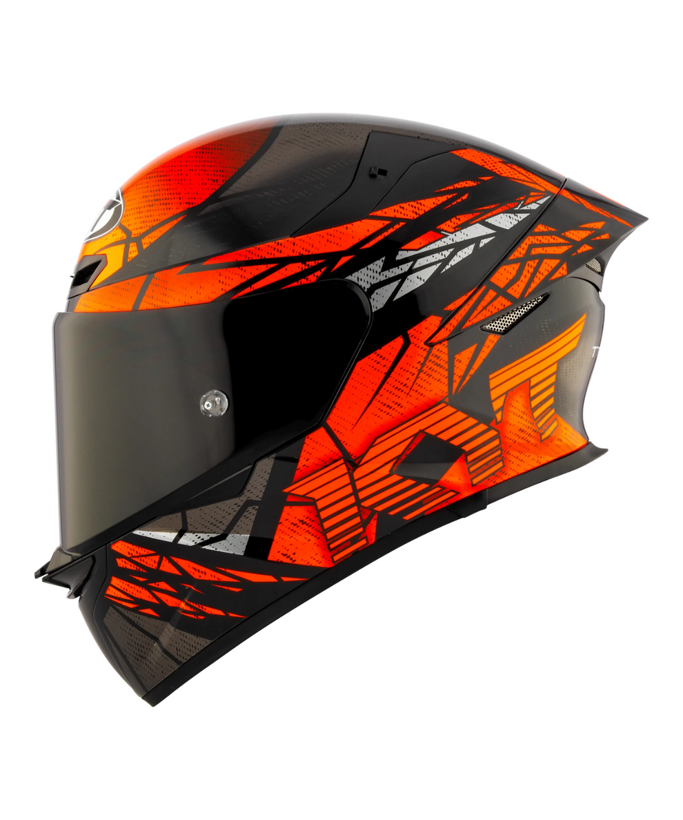 KYT TT REVO COMBUSTION GLOSS BLACK ORANGE