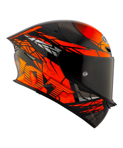 KYT TT REVO COMBUSTION GLOSS BLACK ORANGE