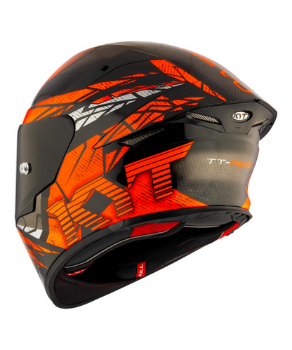 KYT TT REVO COMBUSTION GLOSS BLACK ORANGE