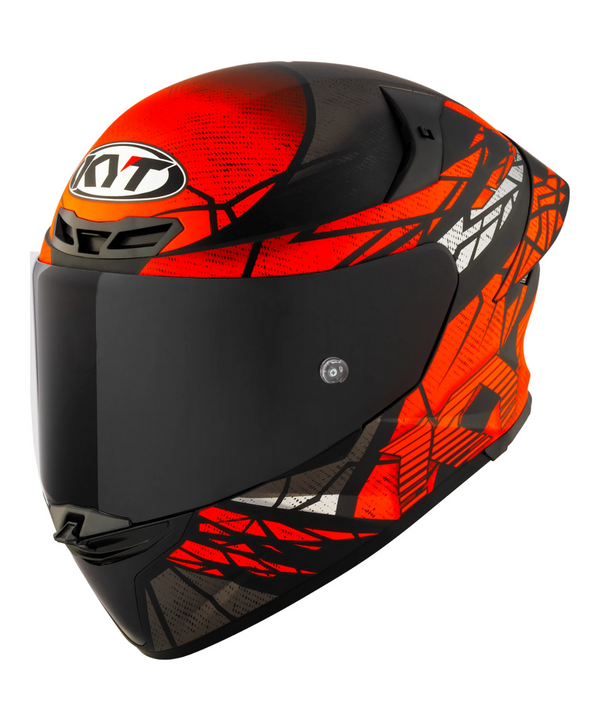 KYT TT REVO COMBUSTION GLOSS BLACK ORANGE
