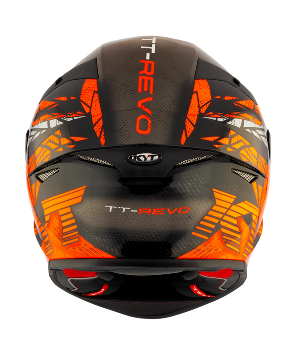 KYT TT REVO COMBUSTION GLOSS BLACK ORANGE