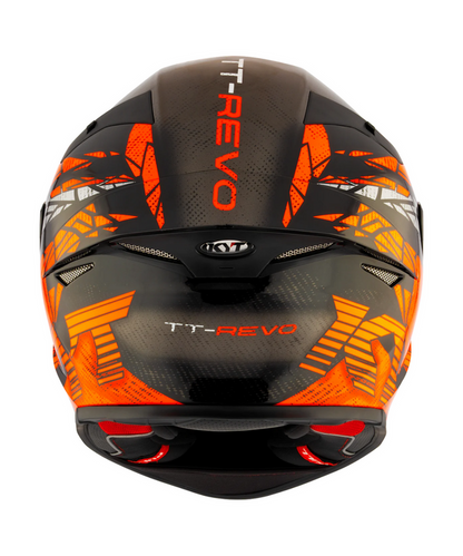 KYT TT REVO COMBUSTION GLOSS BLACK ORANGE