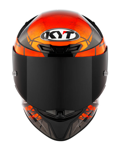 KYT TT REVO COMBUSTION GLOSS BLACK ORANGE