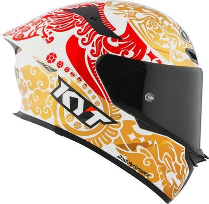 KYT TT REVO Bastianini Indonesia Replica 2023 Gloss Pearl White Helmet