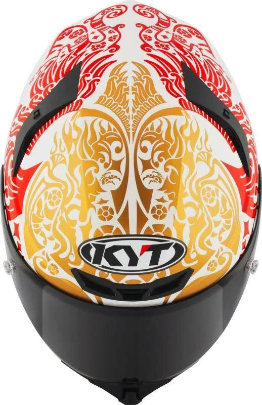 KYT TT REVO Bastianini Indonesia Replica 2023 Gloss Pearl White Helmet