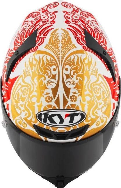 KYT TT REVO Bastianini Indonesia Replica 2023 Gloss Pearl White Helmet