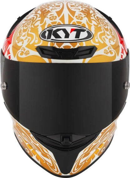 KYT TT REVO Bastianini Indonesia Replica 2023 Gloss Pearl White Helmet