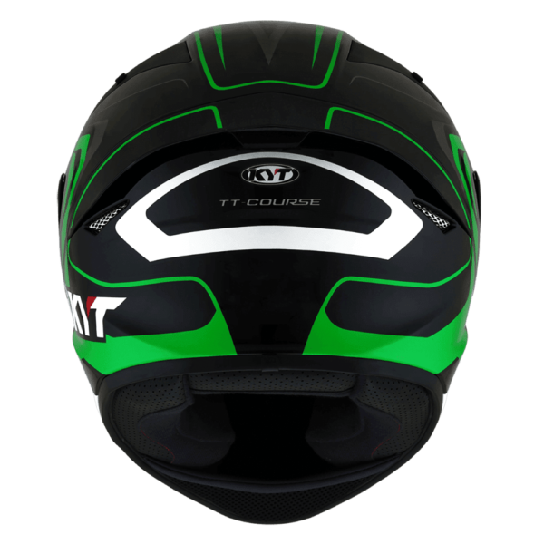 KYT TT-Course Overtech Black Green Helmet - Image 2