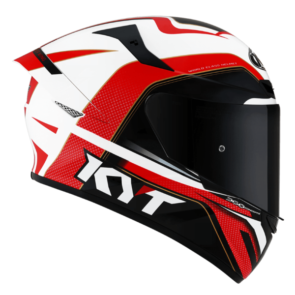 KYT TT Course Grand Prix Gloss Blue Red Helmet - Image 4