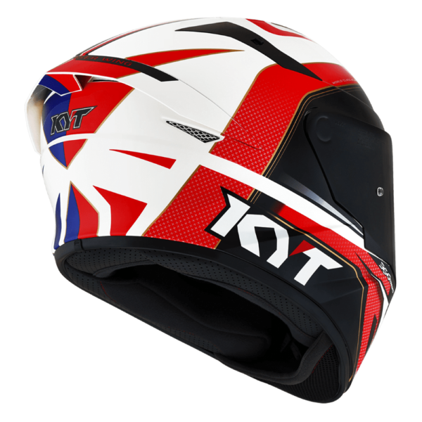 KYT TT Course Grand Prix Gloss Blue Red Helmet - Image 8