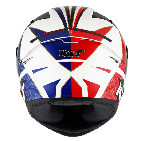KYT TT Course Grand Prix Gloss Blue Red Helmet - Image 7