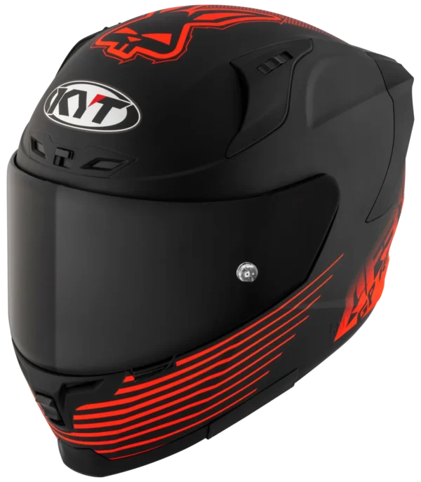 KYT Striker SV AF37 REP Livery Matt Black Red Helmet - Image 5