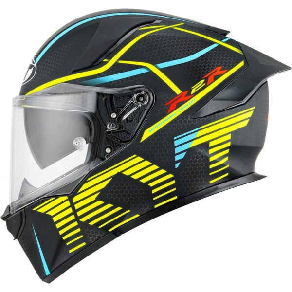 KYT R2R Pro Helmet Matt Black Yellow Helmet - Image 2