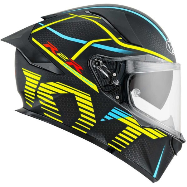 KYT R2R Pro Helmet Matt Black Yellow Helmet - Image 3