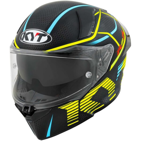 KYT R2R Pro Helmet Matt Black Yellow Helmet - Image 4