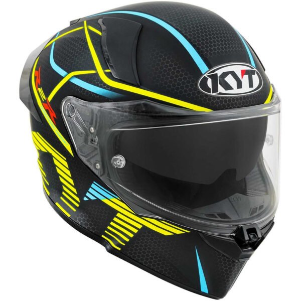 KYT R2R Pro Helmet Matt Black Yellow Helmet - Image 5