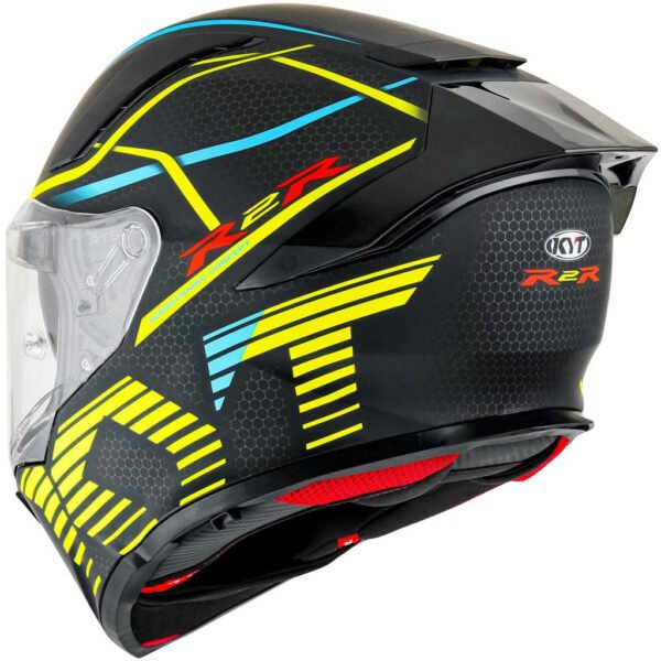 KYT R2R Pro Helmet Matt Black Yellow Helmet - Image 6