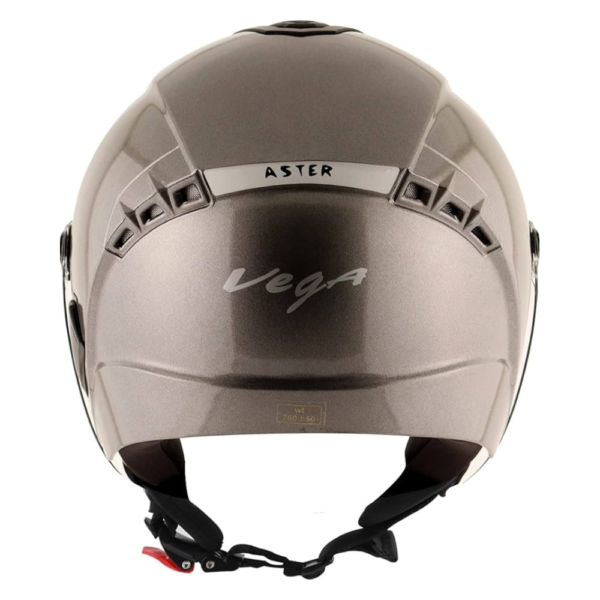 Vega Aster Dx ISI Certified Smooth Gloss Finish Open Face Helmet for Men and Women with Clear Visor - Image 3