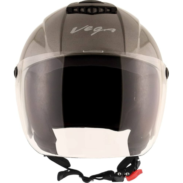 Vega Aster Dx ISI Certified Smooth Gloss Finish Open Face Helmet for Men and Women with Clear Visor - Image 5