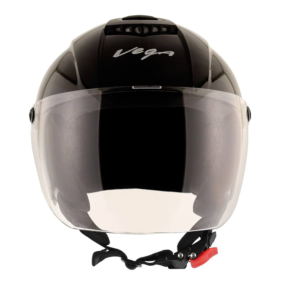 Vega Aster Dx ISI Certified Smooth Gloss Finish Open Face Helmet for Men and Women with Clear Visor