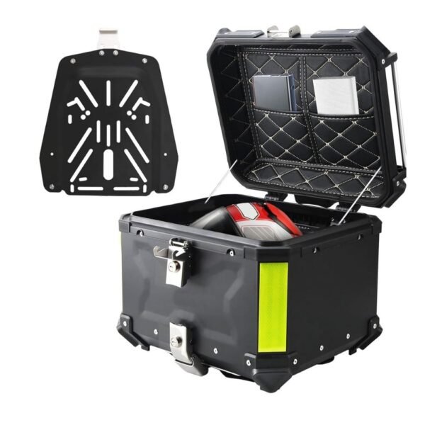 ALUMINIUM 55L BLACK TOP BOX - Image 3