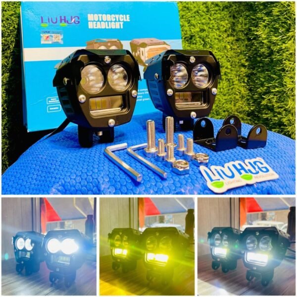 Liu HJG Dark Owl 80 watts each 160 watts set flood + projector future lens owl light Motorcycle Scooters Big Bikes Night Rider Series Premium Auxiliary Lights - Image 2
