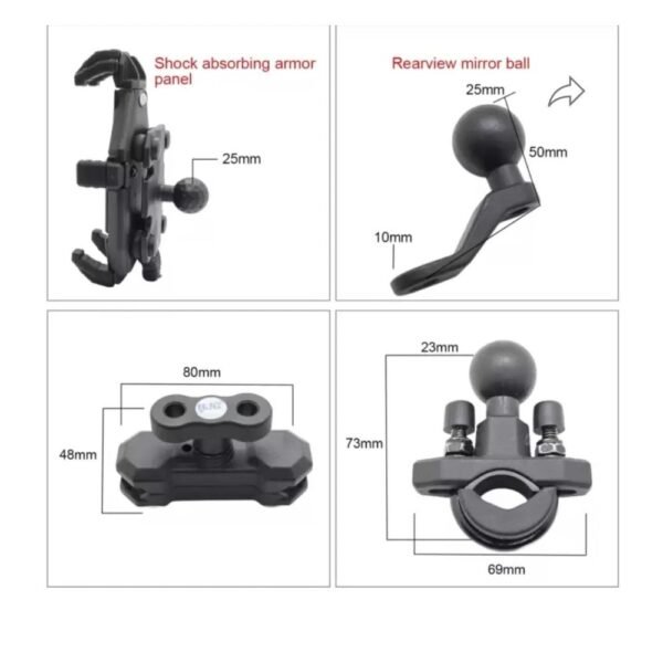 utoPowerz Shockproof Mobile Holder Bike Mobile Holder  (Black) - Image 3