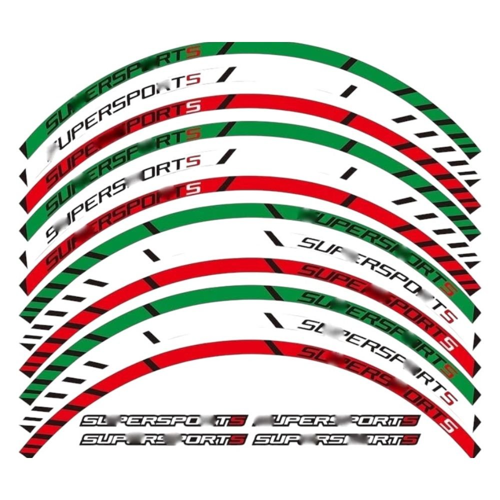 Modification Accessories for D&UCATI for Super for Sport for Supersport for Supersport S 939 Outer Rim Sticker Stripe Wheel Decals 12 X