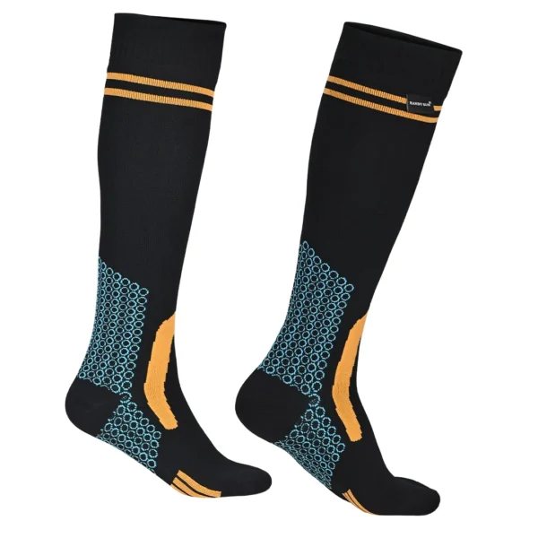 RANDY SUN – WATERPROOF SOCKS KNEE HIGH (ORANGE/BLACK) - Image 2