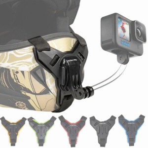 Action Pro Helmet Chin Mount Strap with J Hook Compatible with All Smartphones and GoPro 13 12 11 10 9 8 7 5 4 | SJCAM | DJI Osmo | Insta 360 X4 X3 X2 & Other Action Cameras [Made in India] (Black)