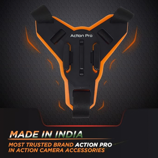 Action Pro Helmet Chin Mount Strap with J Hook Compatible with All Smartphones and Hero 13 12 11 10 9 8 7 5 4 | SJCAM | DJI Osmo | Insta 360 X4 X3 X2 & Other Action Cameras [Made in India] (Orange) - Image 5