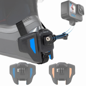 Action Pro Upgraded Motorcycle Helmet Strap Front Chin Mount Compatible with All Smartphones and GoPro 13 12 11 10 9 8 7 5 4 | SJCAM | DJI Osmo | Insta 360 X4 X3 X2 & Other Action Cameras (BLUE)
