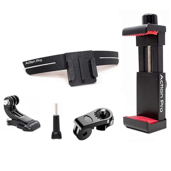 Action Pro Helmet Chin Mount Strap Compatible with All Smartphones GoPro-13/12/11/10/9/8/7/6/5/4/SJCAM/DJI Osmo/Insta-360 and All Action Camera