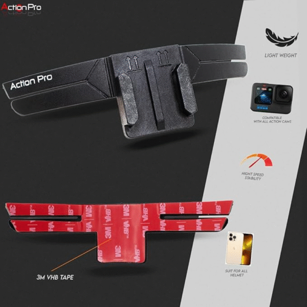 Action Pro Helmet Chin Mount Strap Compatible with All Smartphones GoPro-13/12/11/10/9/8/7/6/5/4/SJCAM/DJI Osmo/Insta-360 and All Action Camera - Image 4