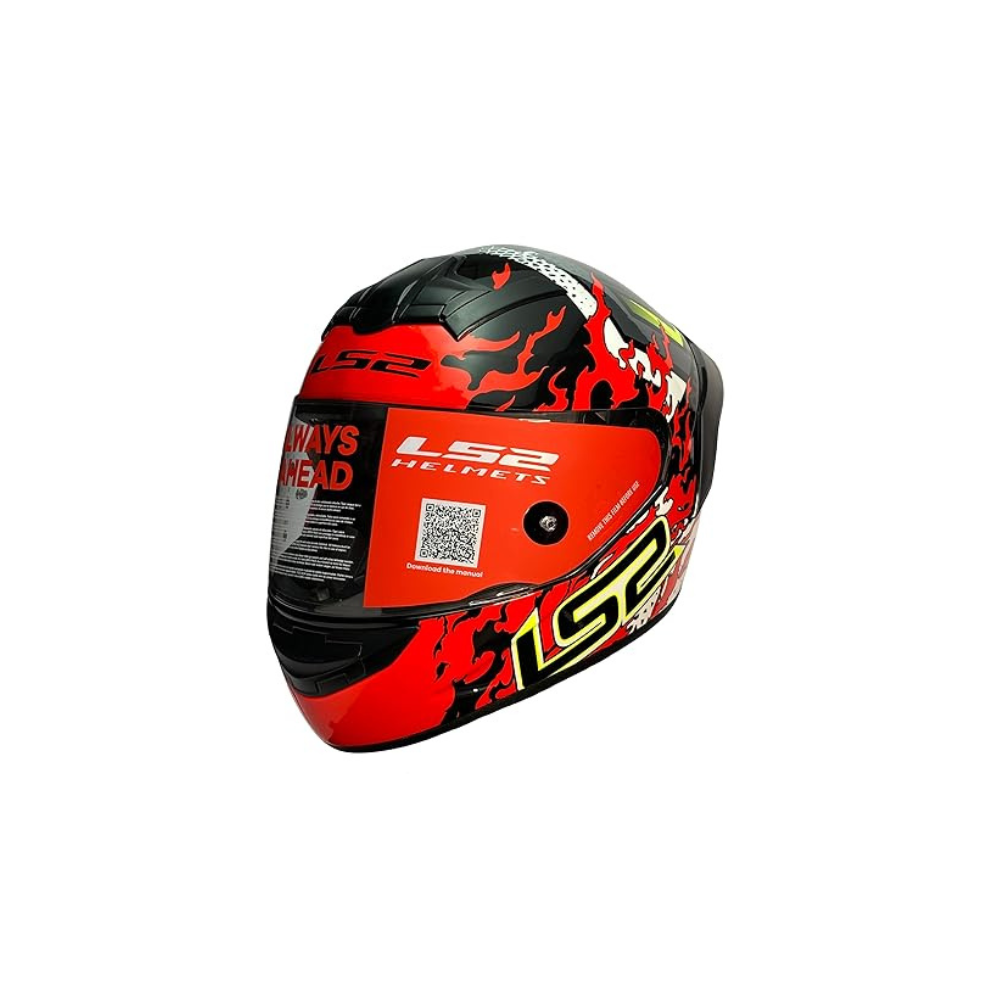 LS2 Helmets – FF352 Rookie – Antars – Gloss Black Red | Single Clear Visor | Sharp 4 Star Rated | ECE and ISI Certified | Full Face Helmet | with Anti Fog Lens